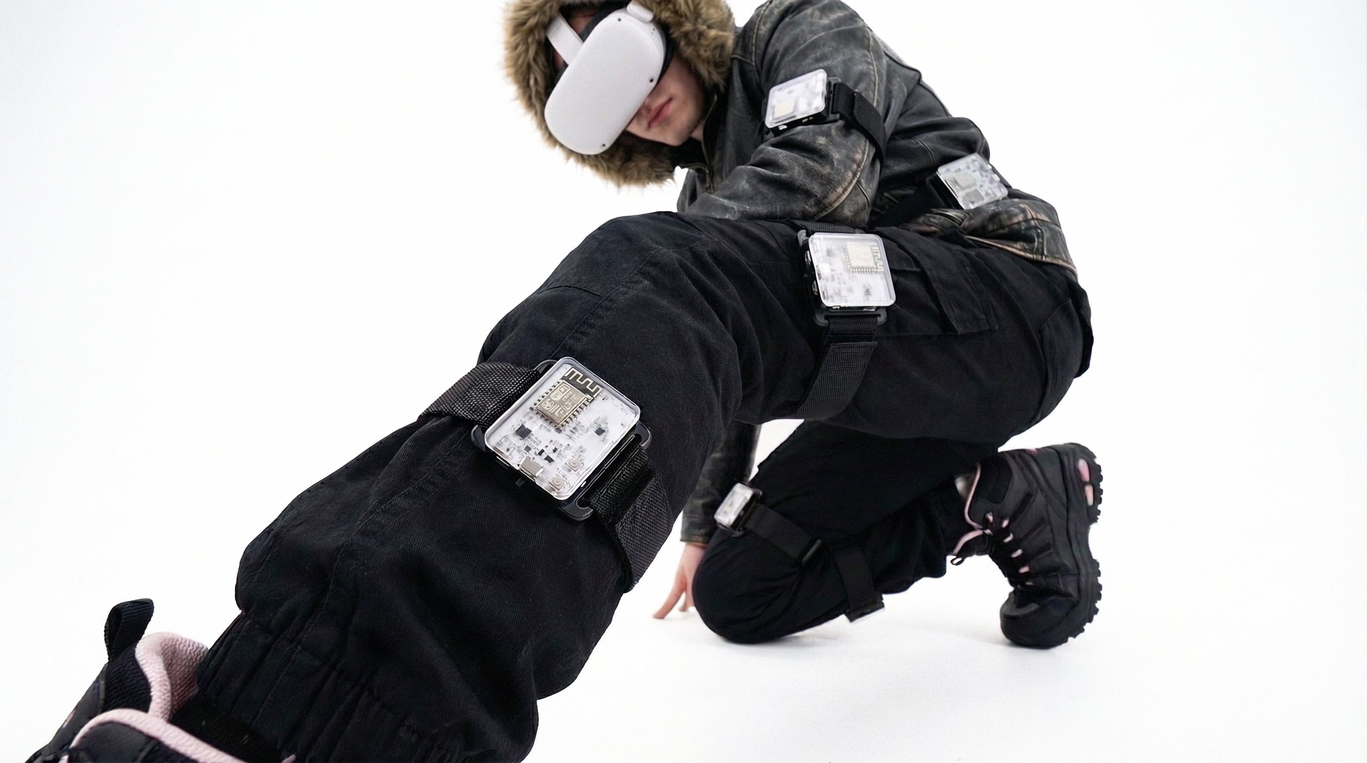 Second view of people wearing the LPT-01 plus tracker